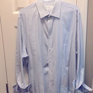 Robert Graham white dress shirt with Blue Croses
